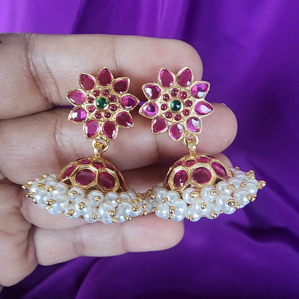 Jhumki Gold Jhumka Designs Bellimoda Jhumki White Stone Belli Moda