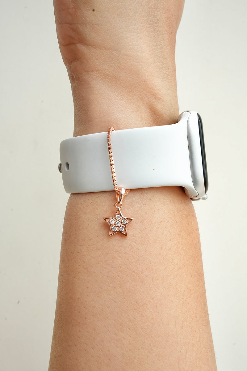 Star 18k Rosegold polish 925 Silver Watch Charm