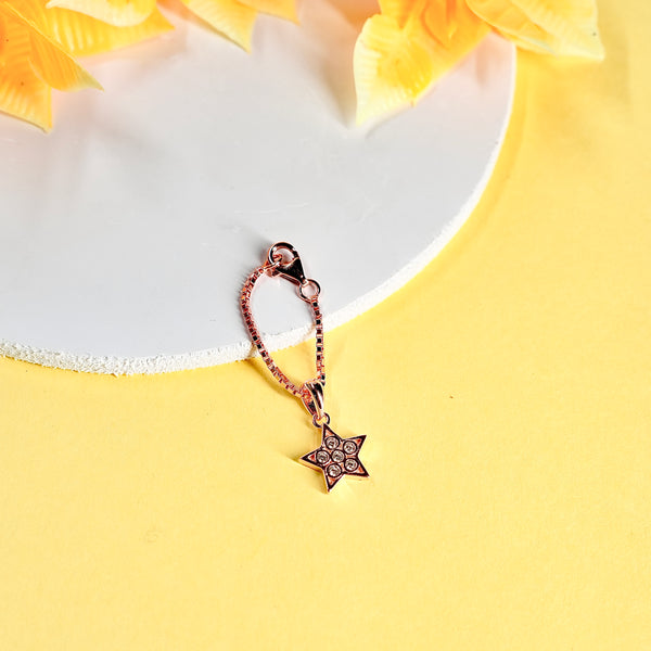 Star 18k Rosegold polish 925 Silver Watch Charm