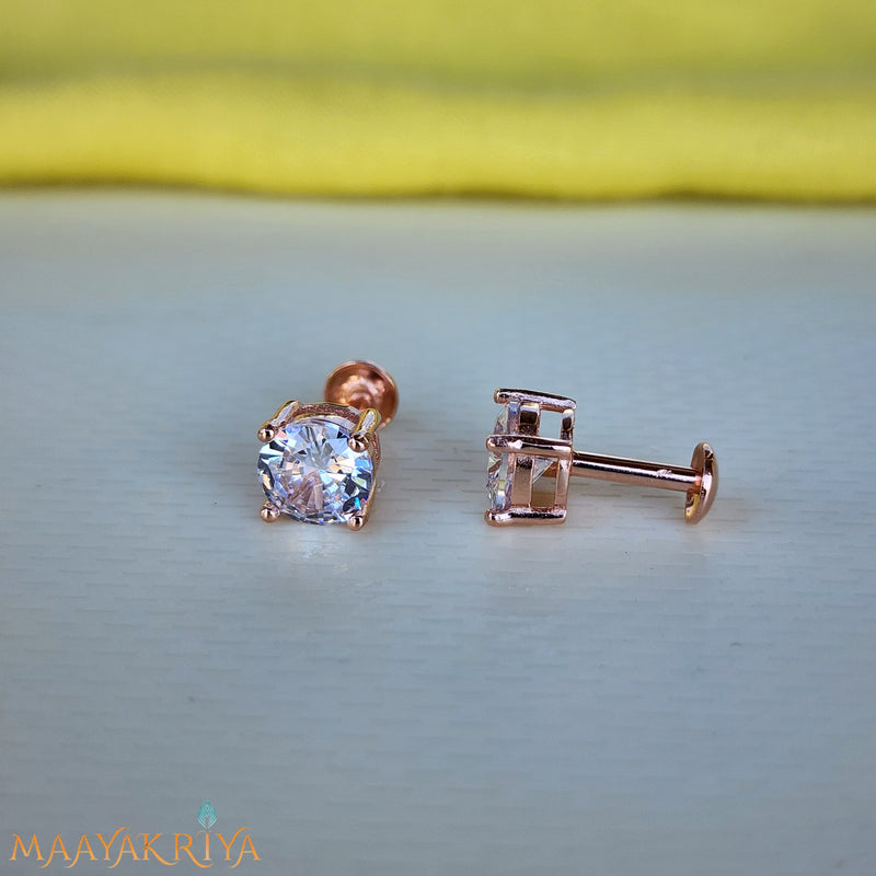 Cylinderical Silver Earrings Size 1