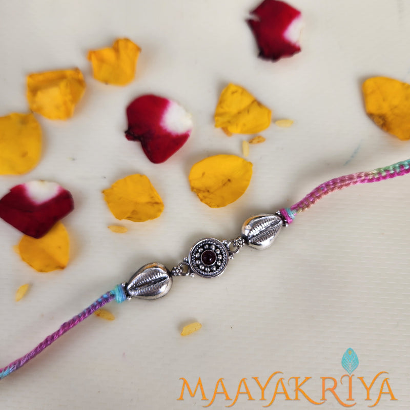 Coral Silver Rakhi