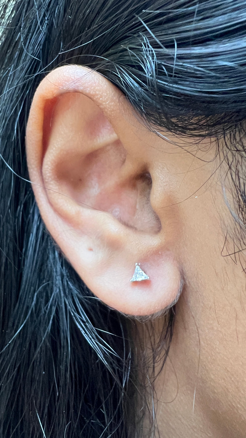 Triangle Silver Earrings Size 2