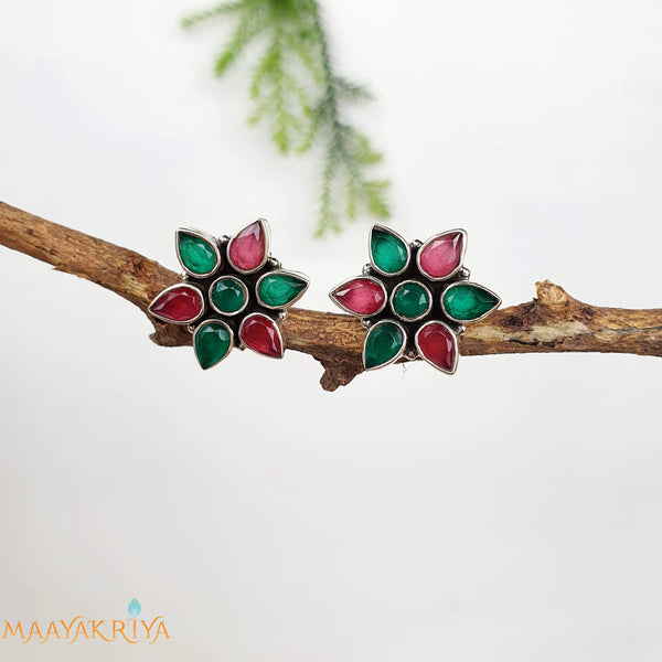 Nakshatra Pink & Green Cutstone Hangings