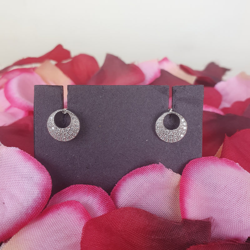 Moon Crescent CZ Earrings