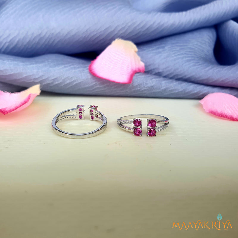 Rose Pink Sterling Silver Toerings