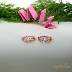 White Stones Rosegold Toerings