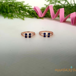 Couplet Blue Stone Rosegold Toerings