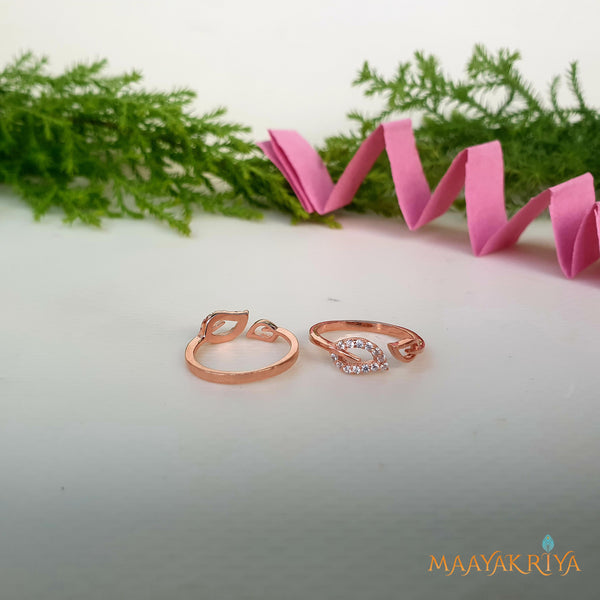 Leaf Stone Rosegold Toerings