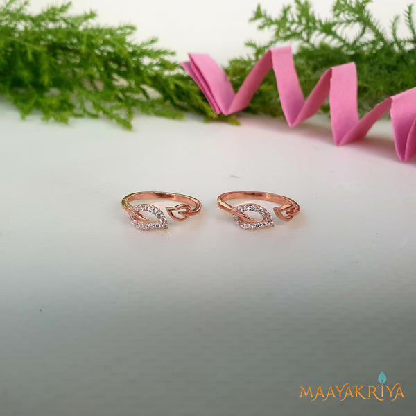 Leaf Stone Rosegold Toerings