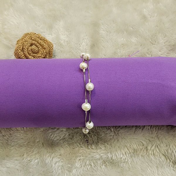 White Pearl Rosegold Bracelet