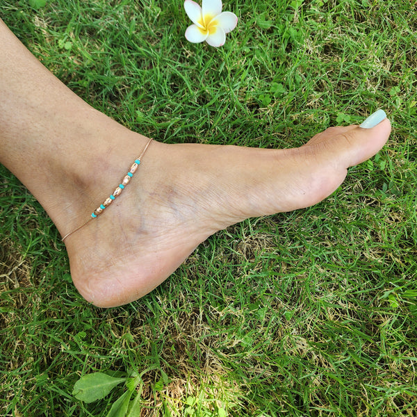 Azure Rosegold Anklet