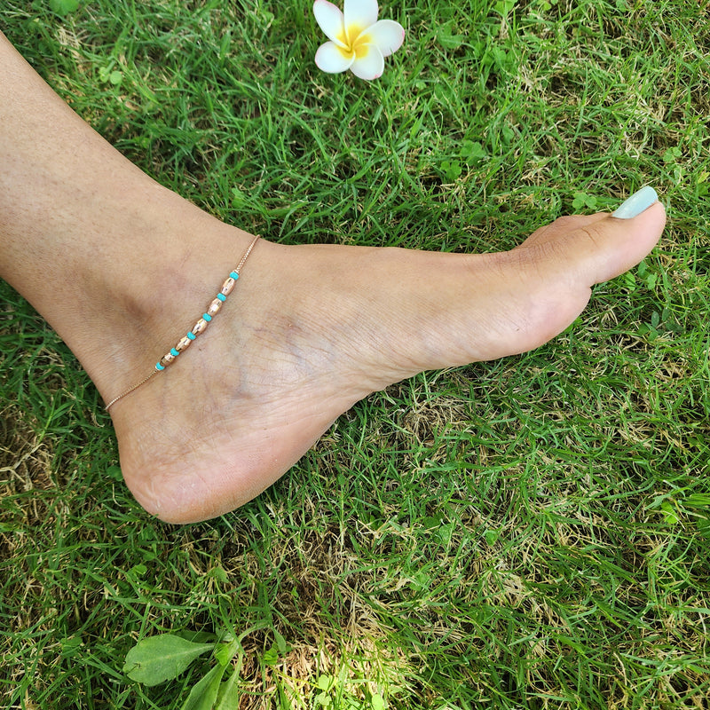Azure Rosegold Anklet