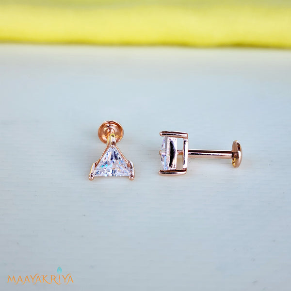 Triangle Rosegold Earrings size 2