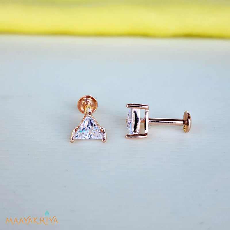 Triangle Rosegold Earrings size 2