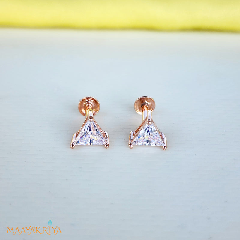 Triangle Silver Earrings Size 1