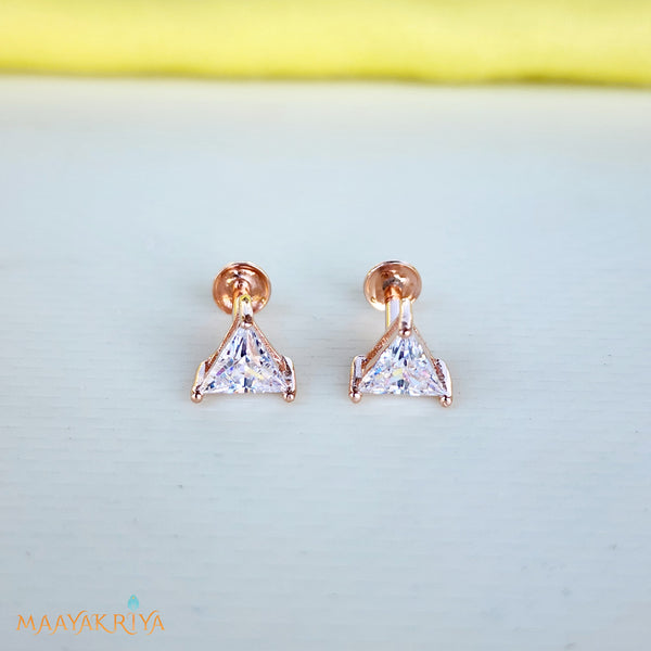 Triangle Rosegold Earrings size 2