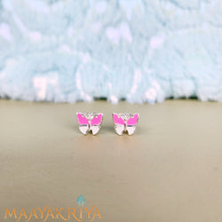 Halo Pink Butterfly Studs