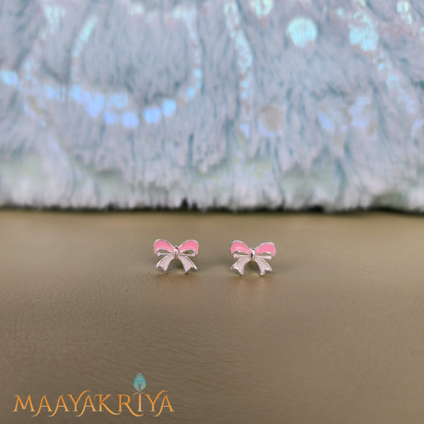 Ribbon Silver Studs