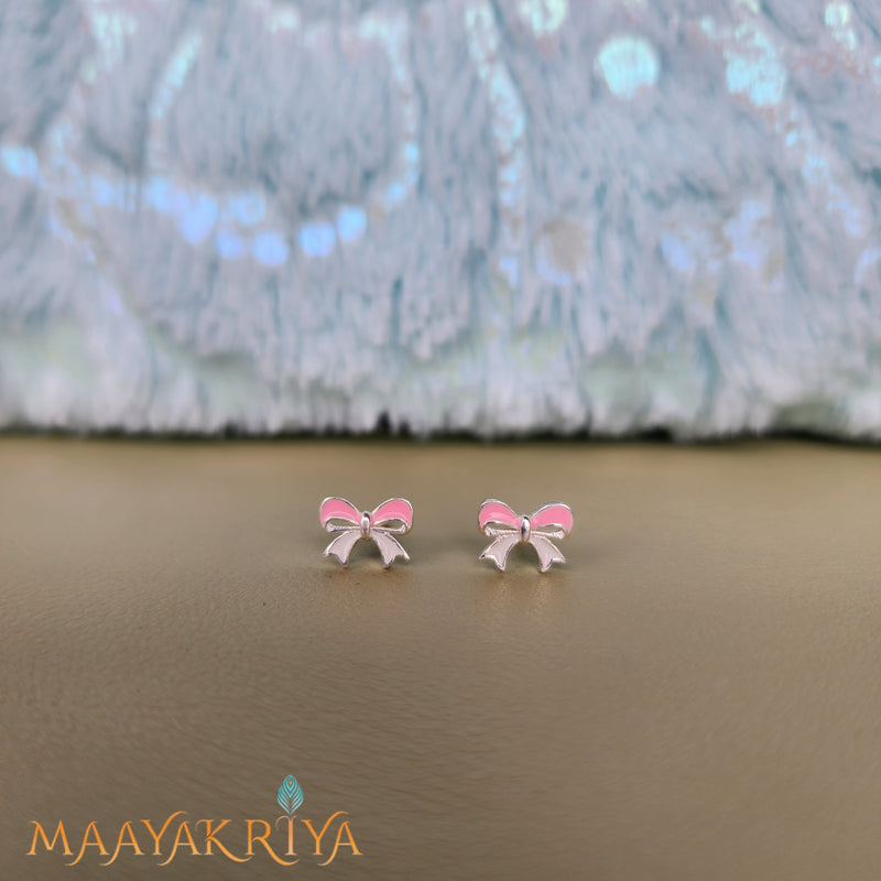 Ribbon Silver Studs