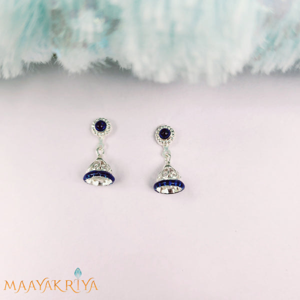 Azure Silver Jhumka