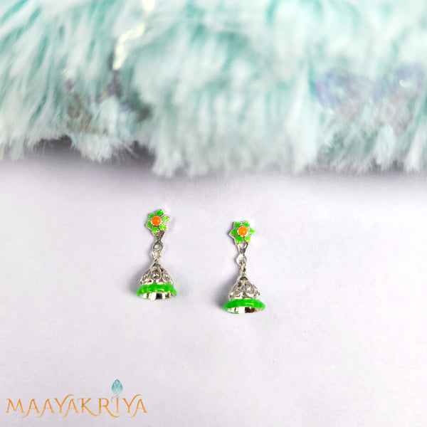 Green Silver Jhumka