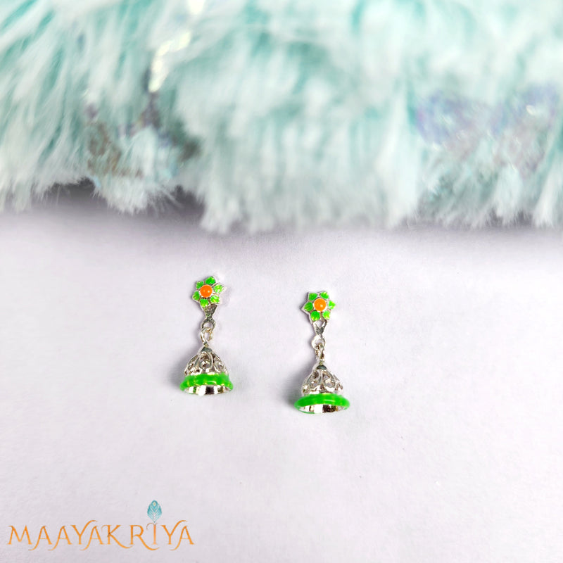 Green Silver Jhumka