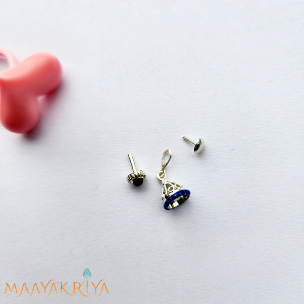 Azure Silver Jhumka