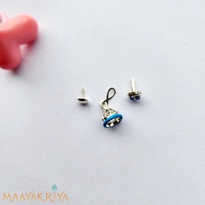 Blue Silver Jhumka