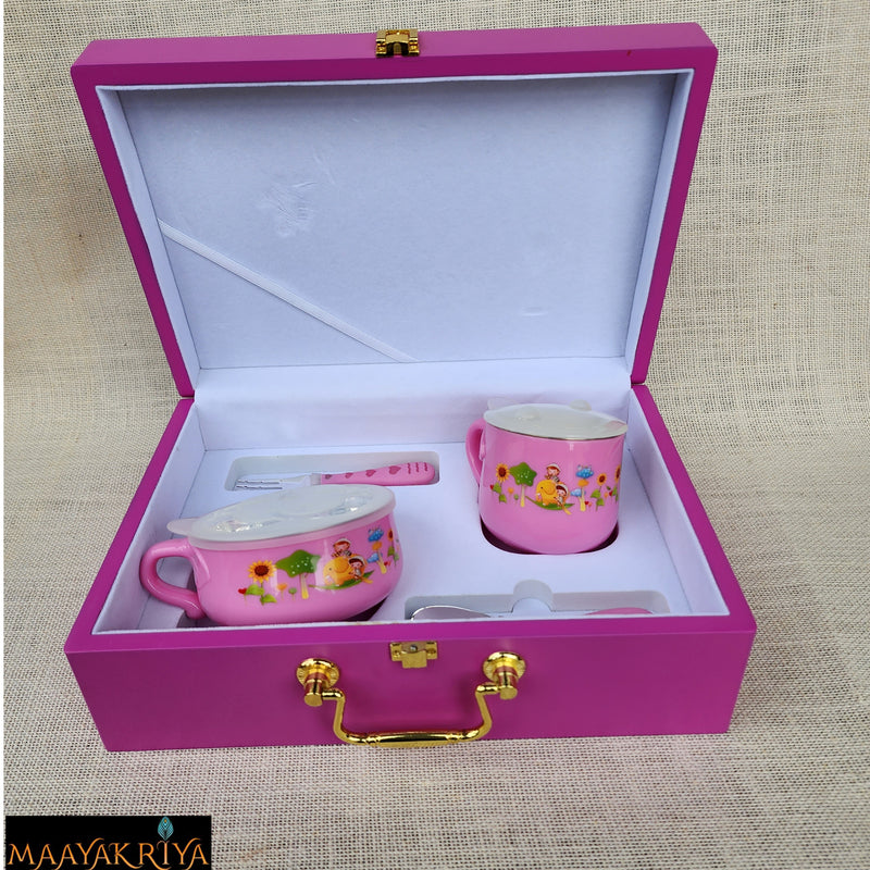 Pink Happy Baby Dinner Set