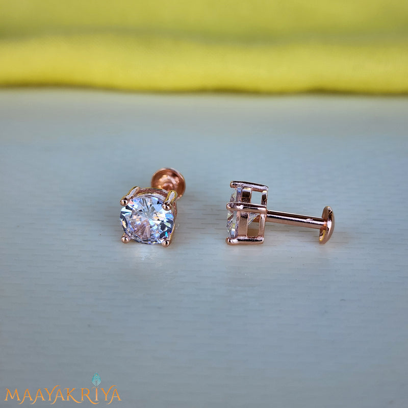 Cylinderical Silver Earrings Size 2