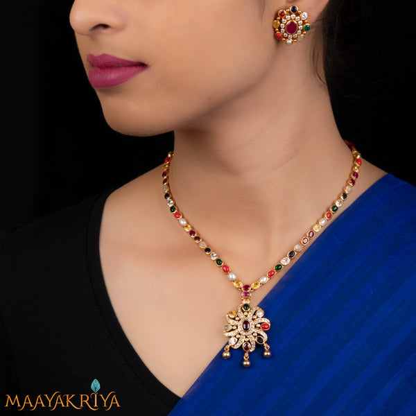 Navaratna Chakra Necklace Set