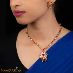 Navaratna Vartula Necklace Set