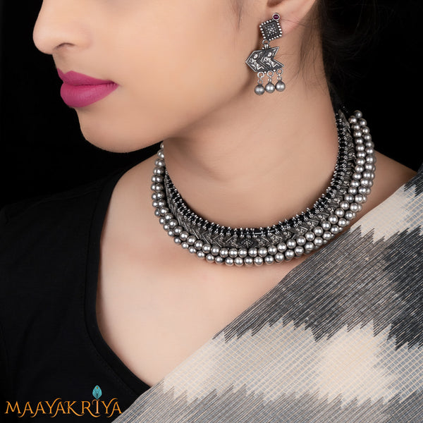 Mallika Vajra Teek Necklace set