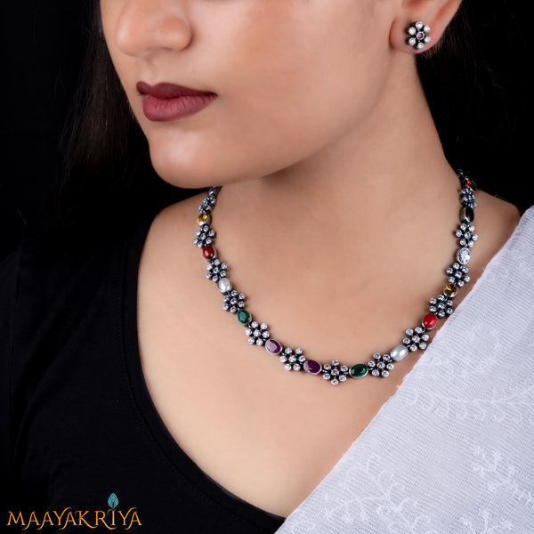 Navaratna Kusuma Necklace Set