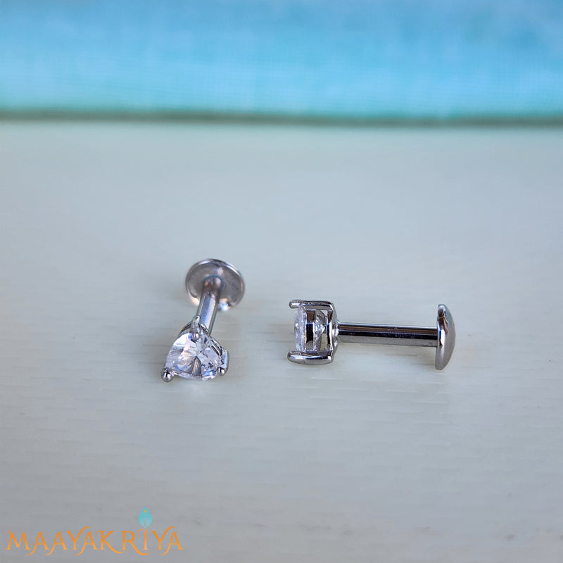Heart Silver Earrings Size 2